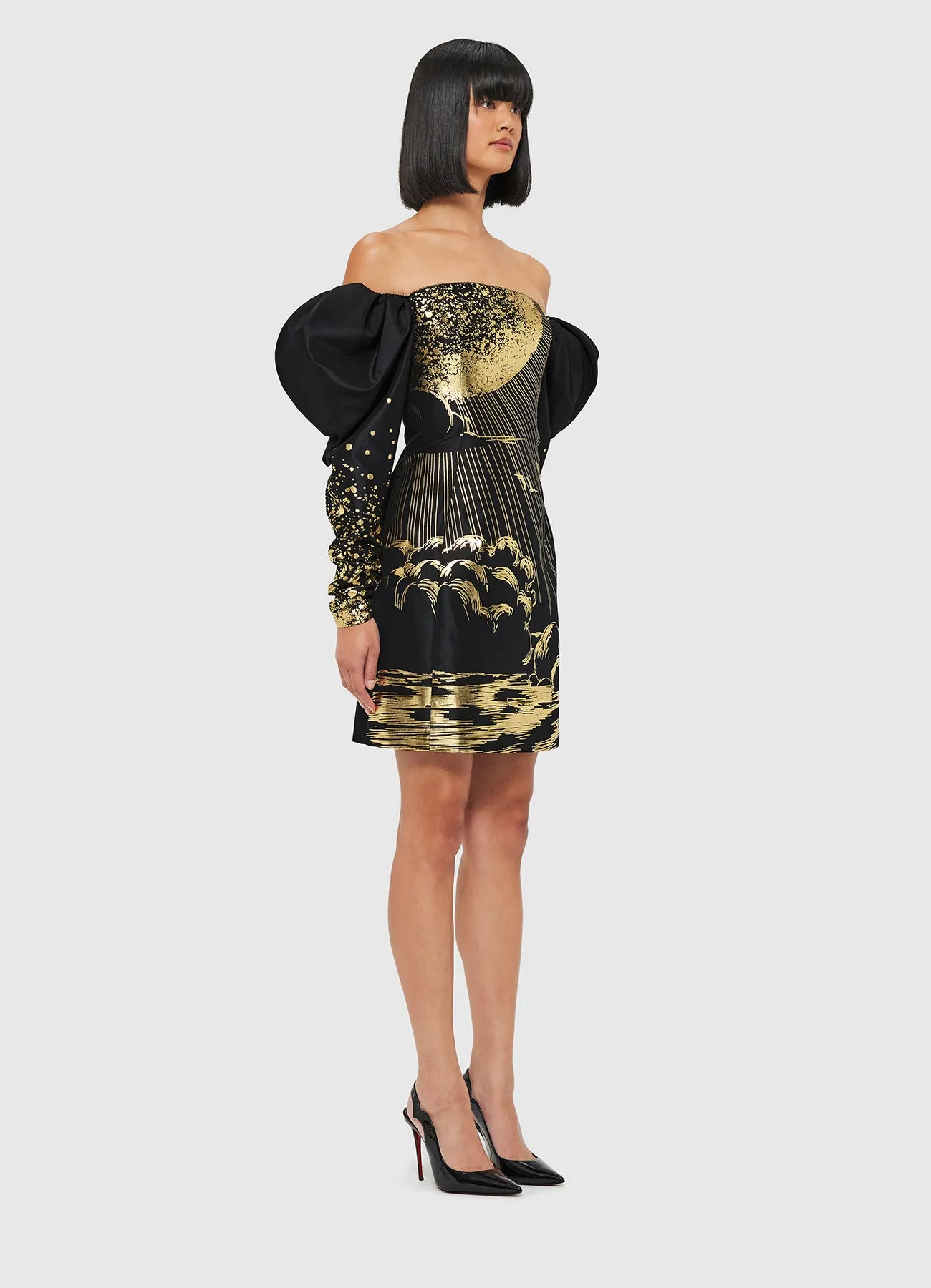 Gillian Off Shoulder Bustier Mini Dress - Moonlight Print sold by LEO LIN product image thumbnail 3