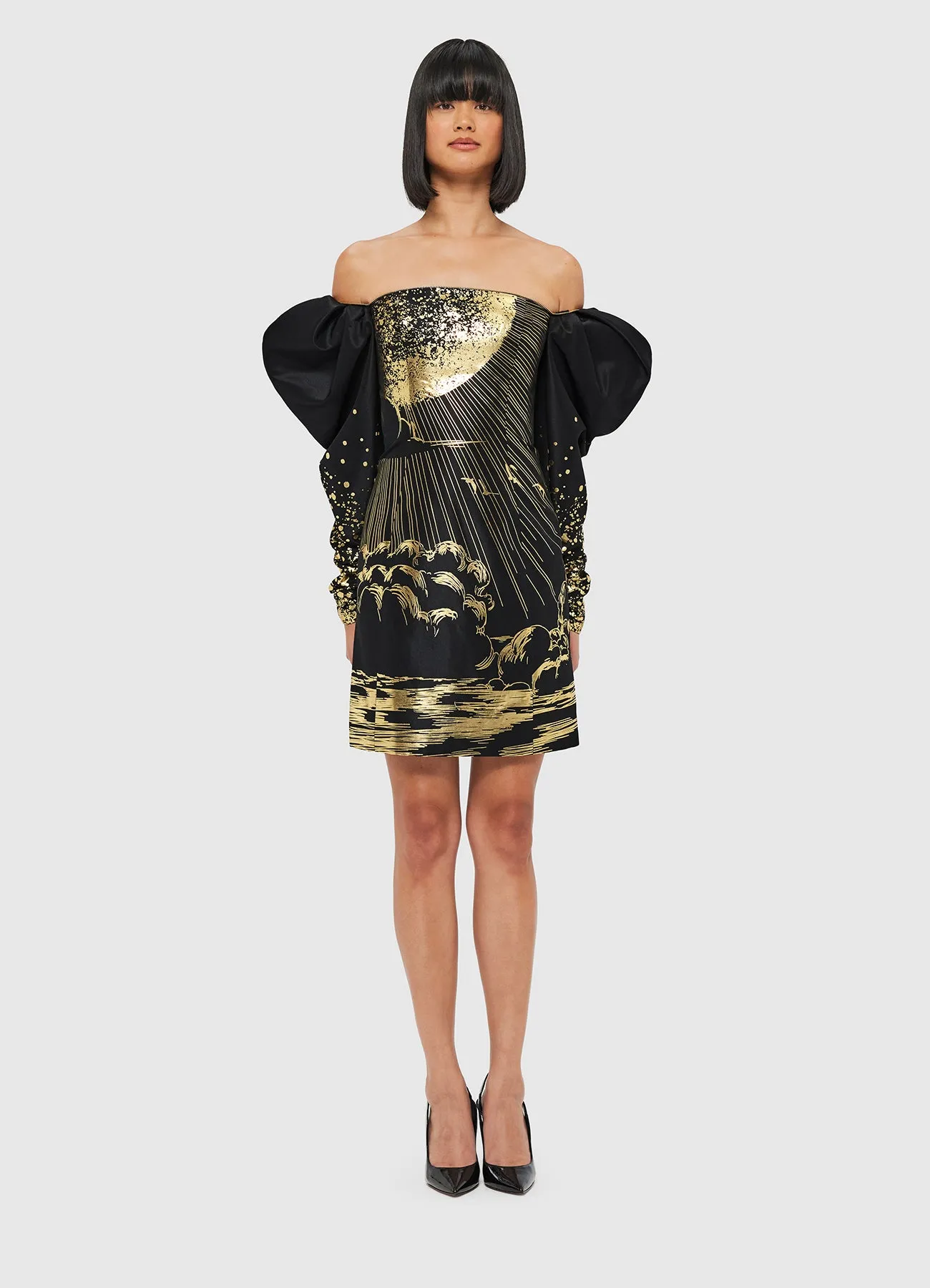 Gillian Off Shoulder Bustier Mini Dress - Moonlight Print sold by LEO LIN product image thumbnail 2