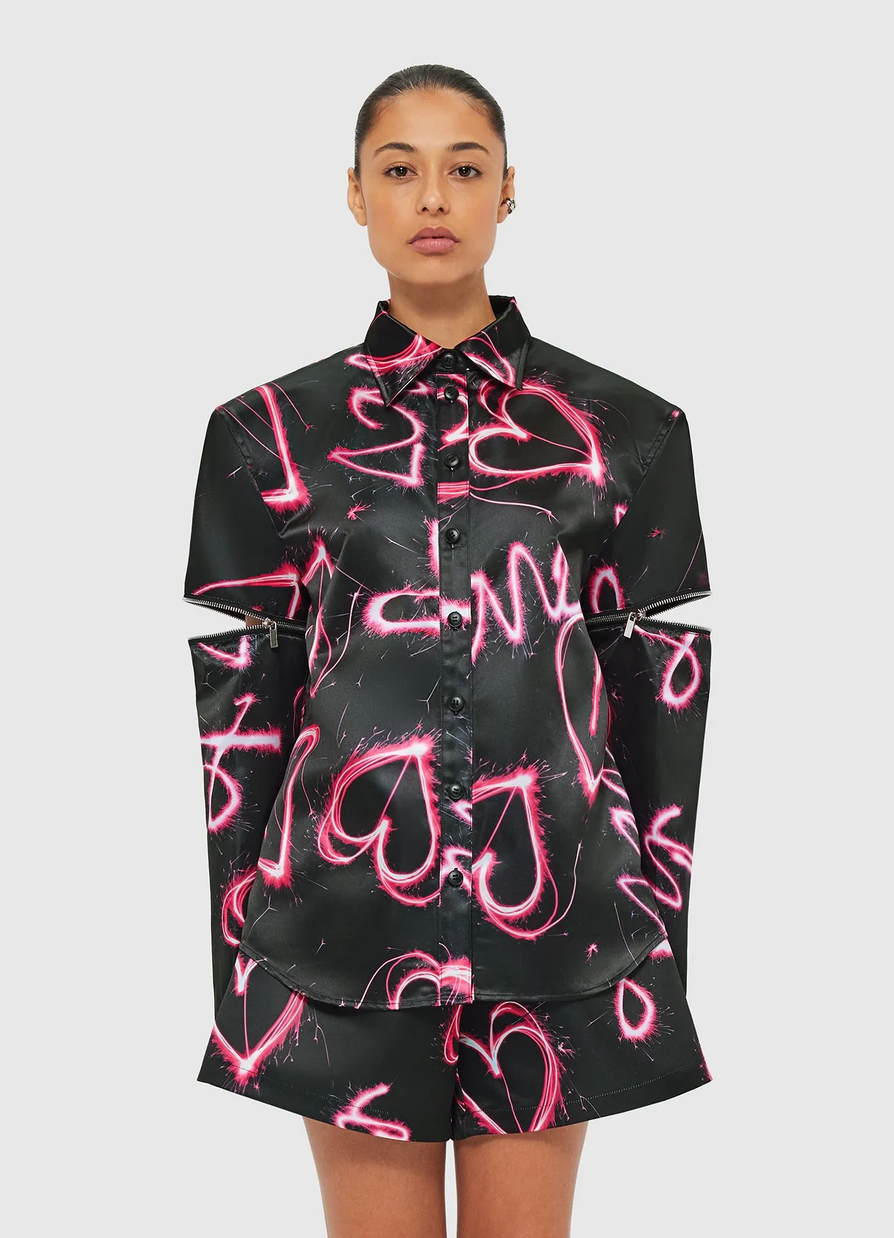 Irina Blouse - Neon Heart Print sold by LEO LIN product image thumbnail 2