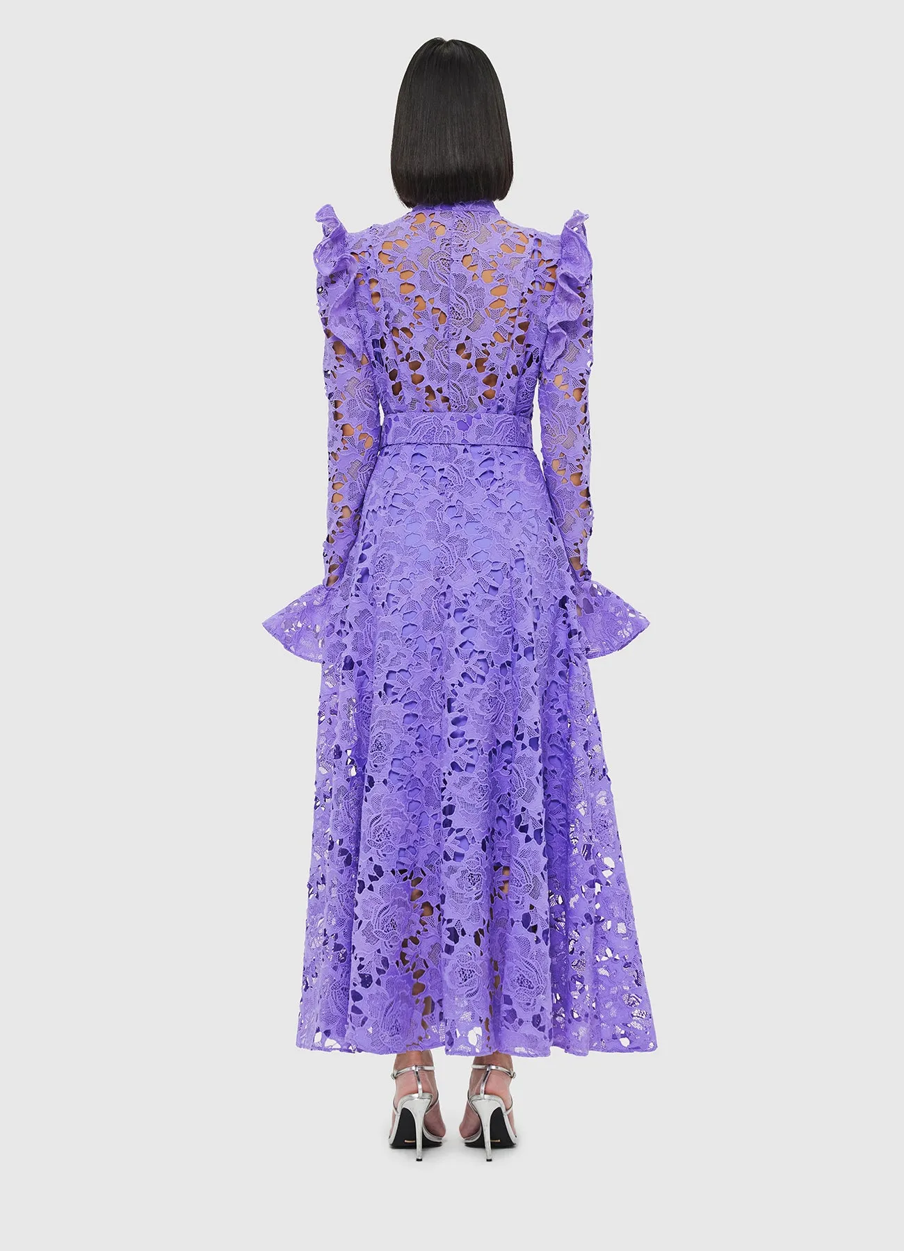 Aliyah Lace Butterfly Sleeve Midi Dress - Lavender sold by LEO LIN product image thumbnail 4
