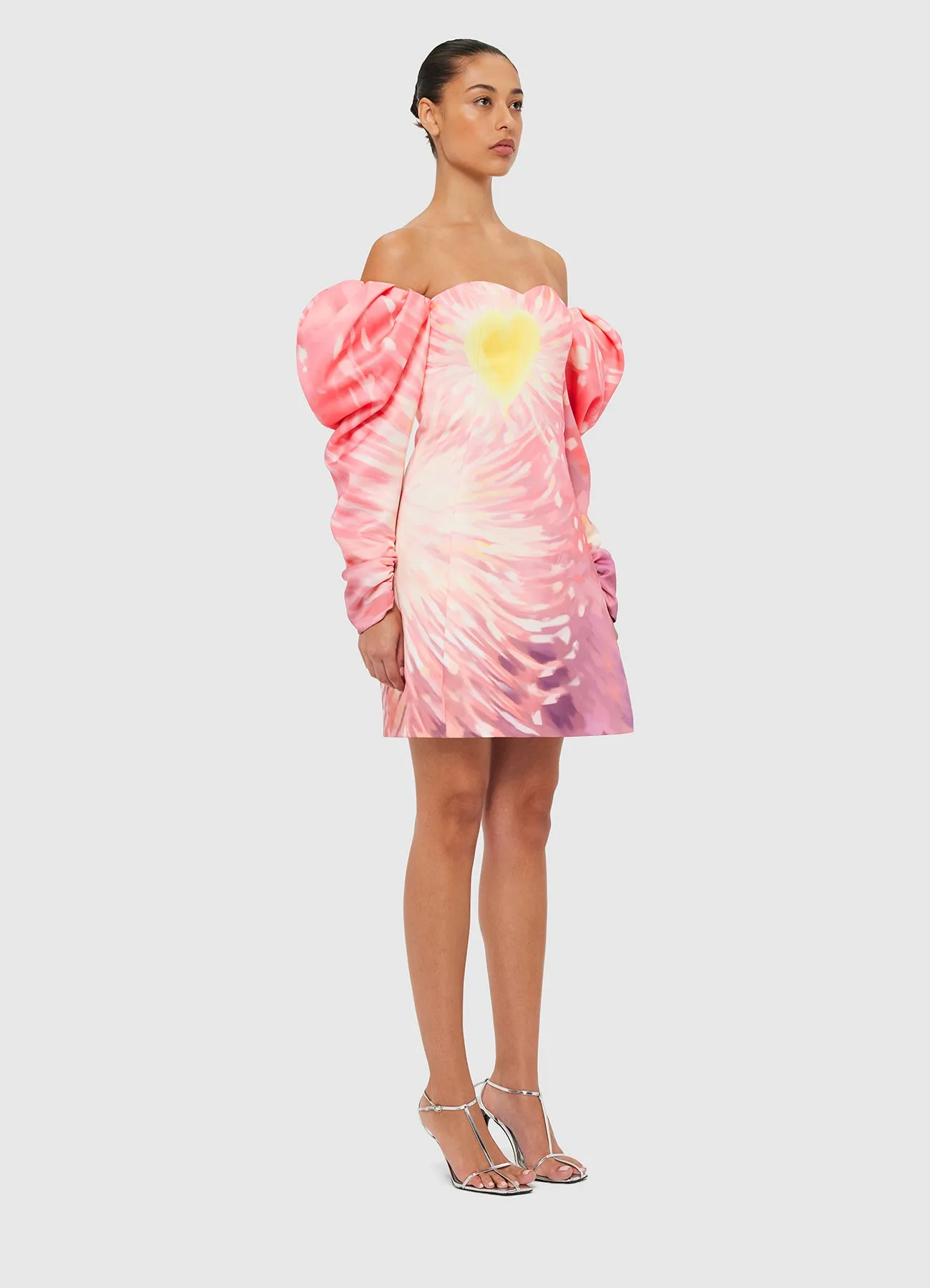 Gemma Off Shoulder Bustier Mini Dress - Afterglow Print sold by LEO LIN product image thumbnail 3