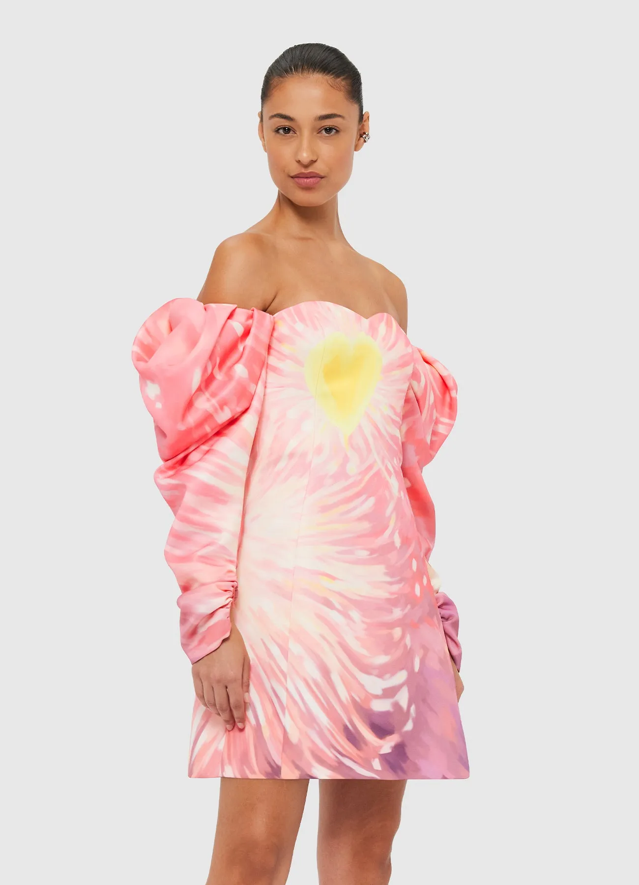 Gemma Off Shoulder Bustier Mini Dress - Afterglow Print sold by LEO LIN product image thumbnail 5