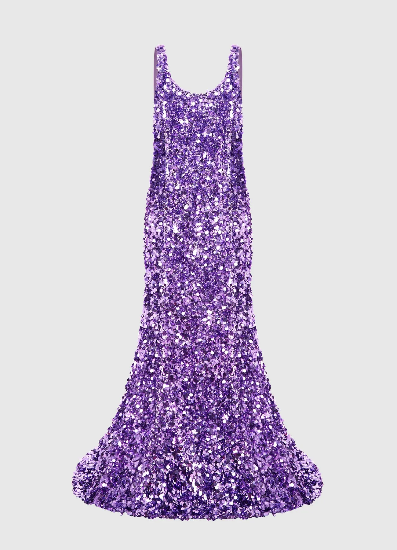 Adeline Sequin Low Back Gown - Lavender sold by LEO LIN