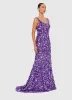 Adeline Sequin Low Back Gown - Lavender sold by LEO LIN