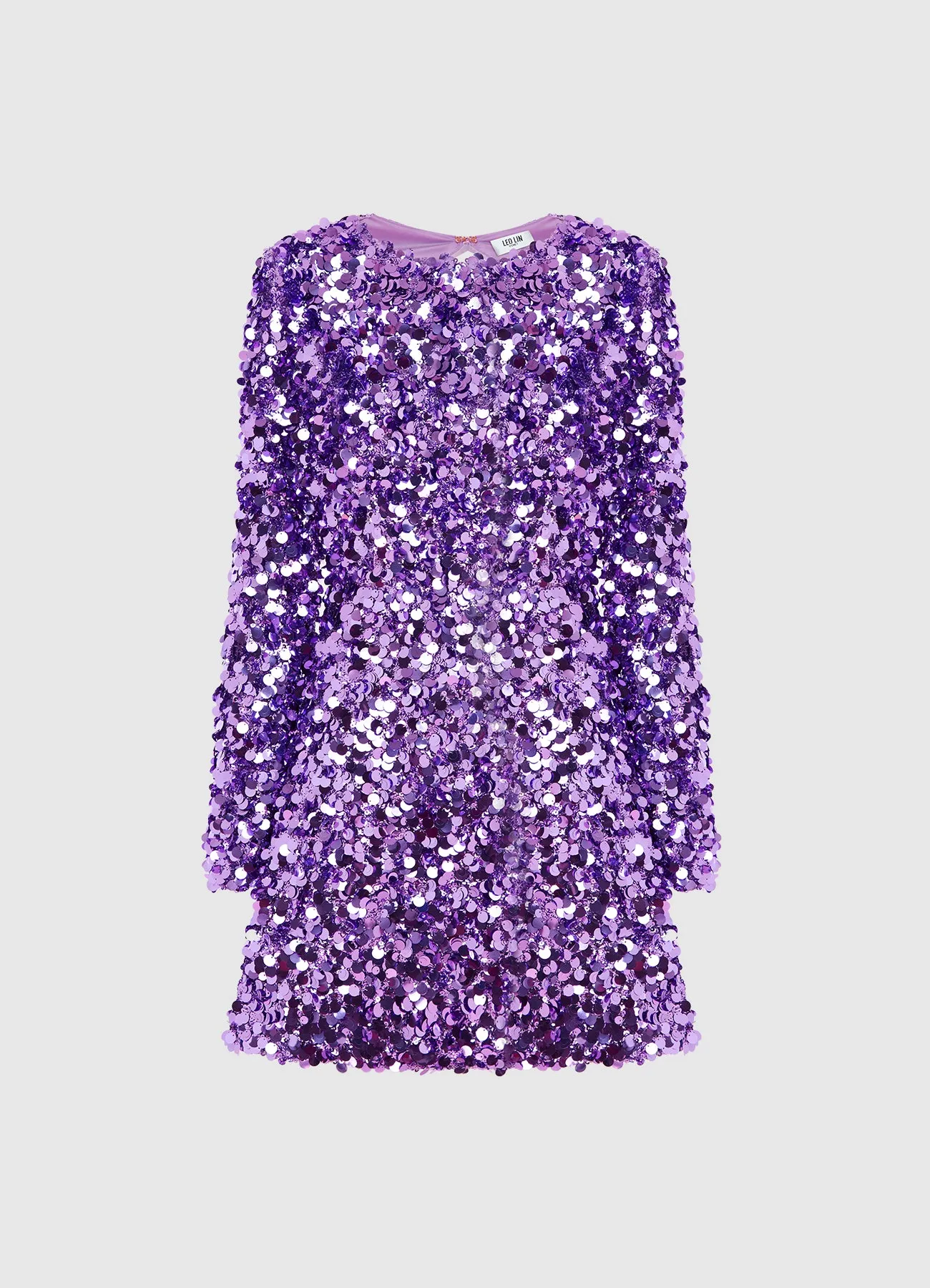 Kristen Sequin Open Back Mini Dress - Lavender sold by LEO LIN