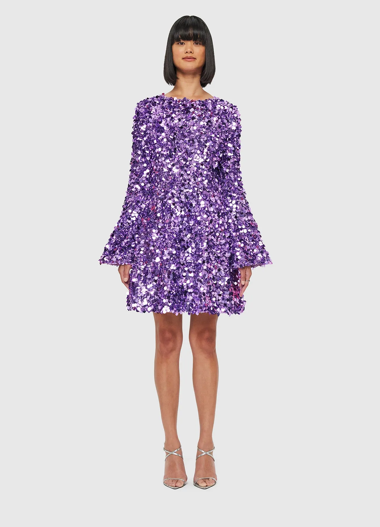 Kristen Sequin Open Back Mini Dress - Lavender sold by LEO LIN product image thumbnail 2