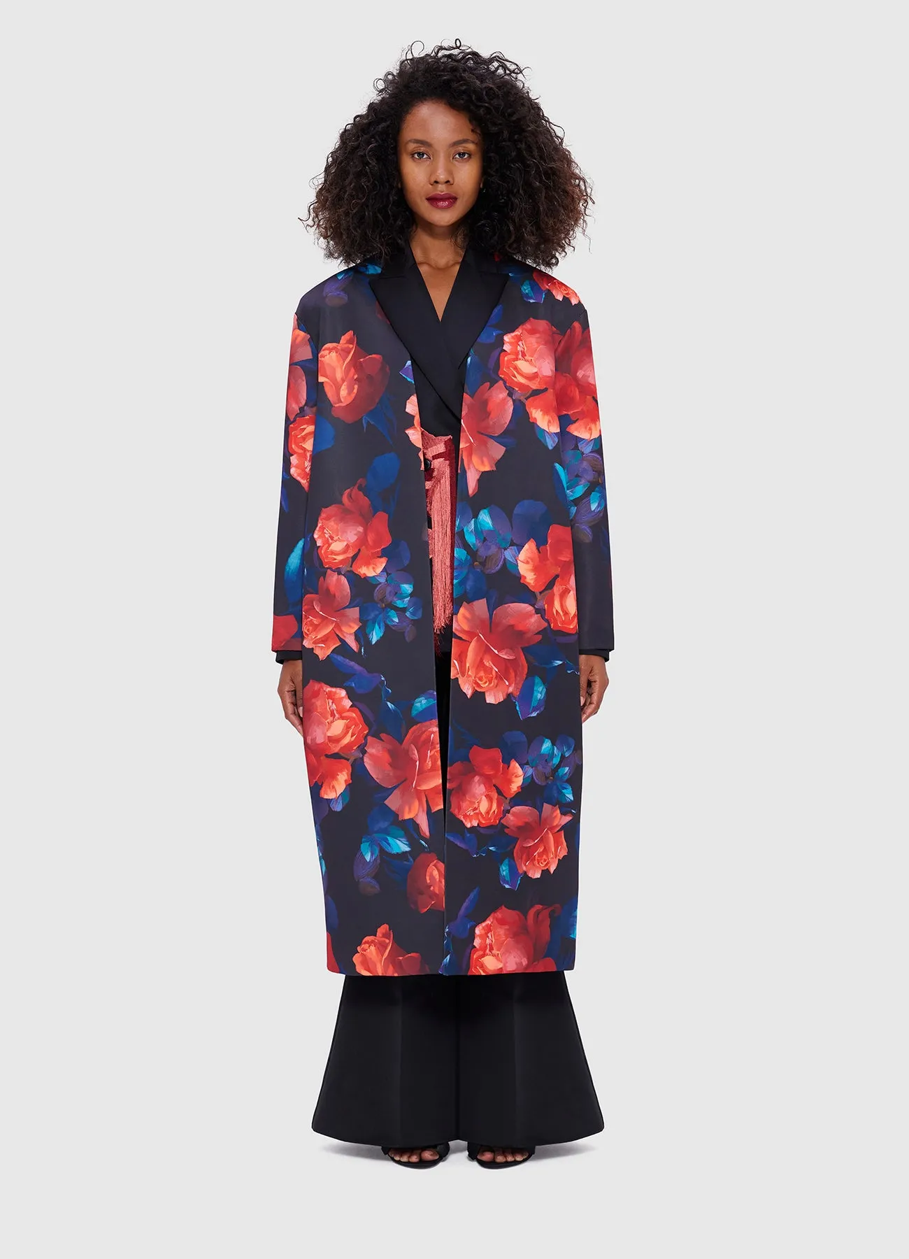 Zina Cocoon Coat - Rose Print sold by LEO LIN product image thumbnail 2