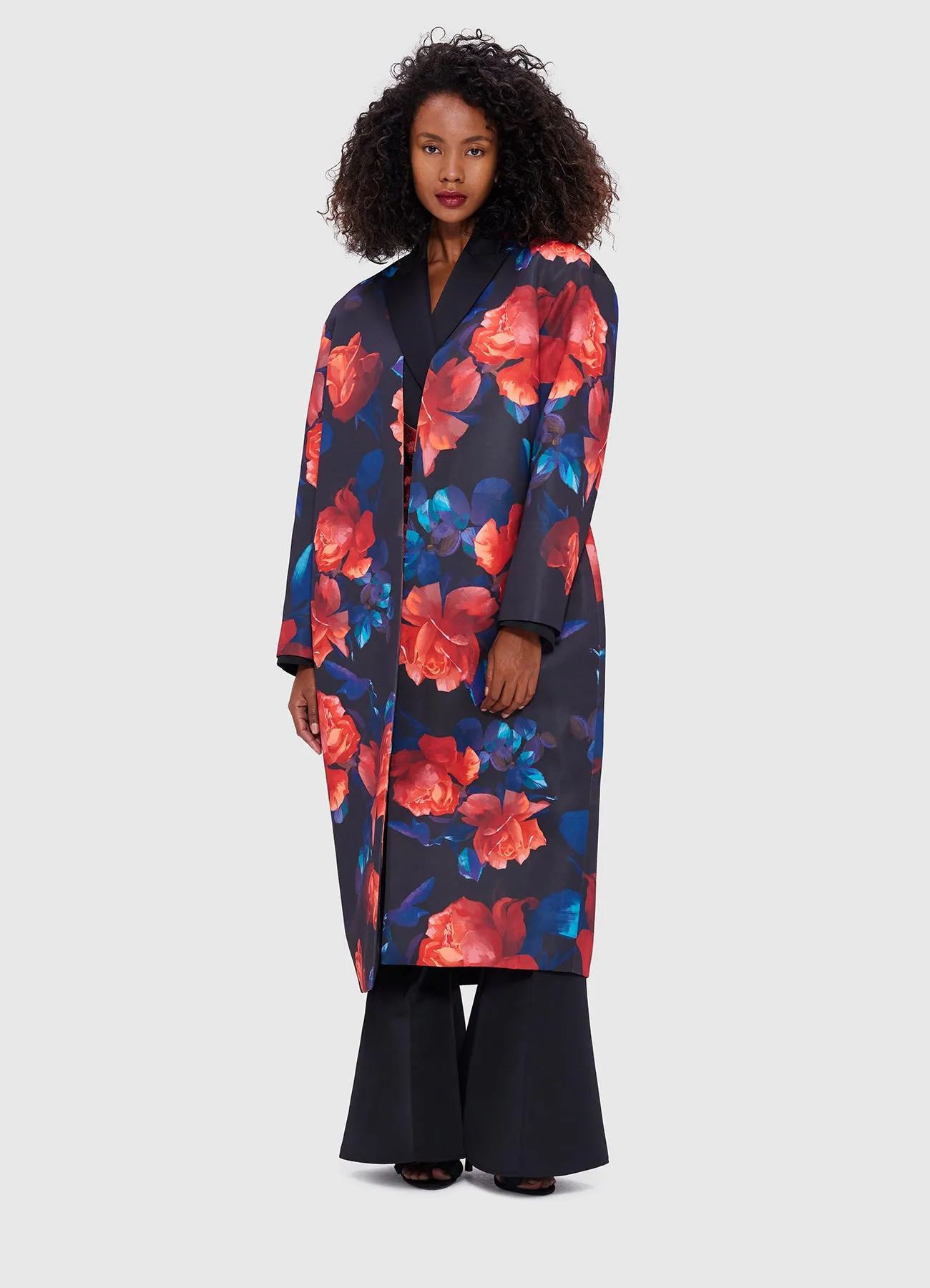 Zina Cocoon Coat - Rose Print sold by LEO LIN product image thumbnail 5