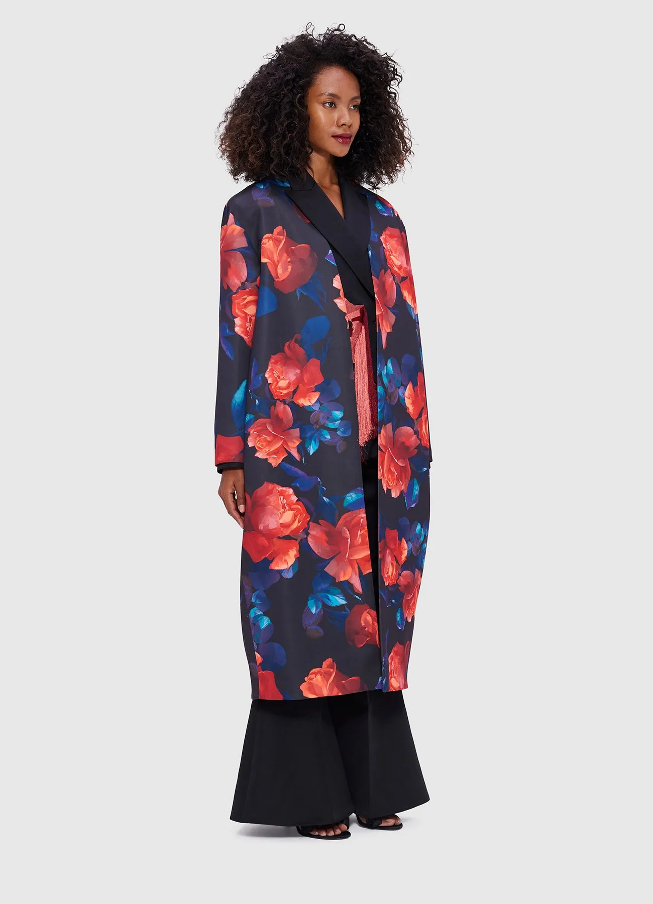 Zina Cocoon Coat - Rose Print sold by LEO LIN product image thumbnail 3