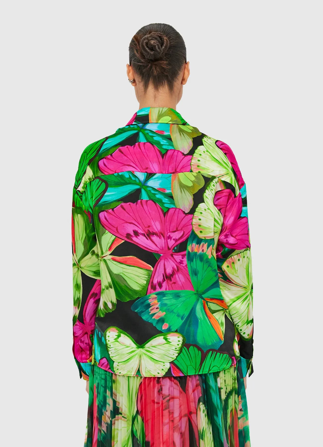 Mariella Blouse - Papillon Print in Green sold by LEO LIN product image thumbnail 4