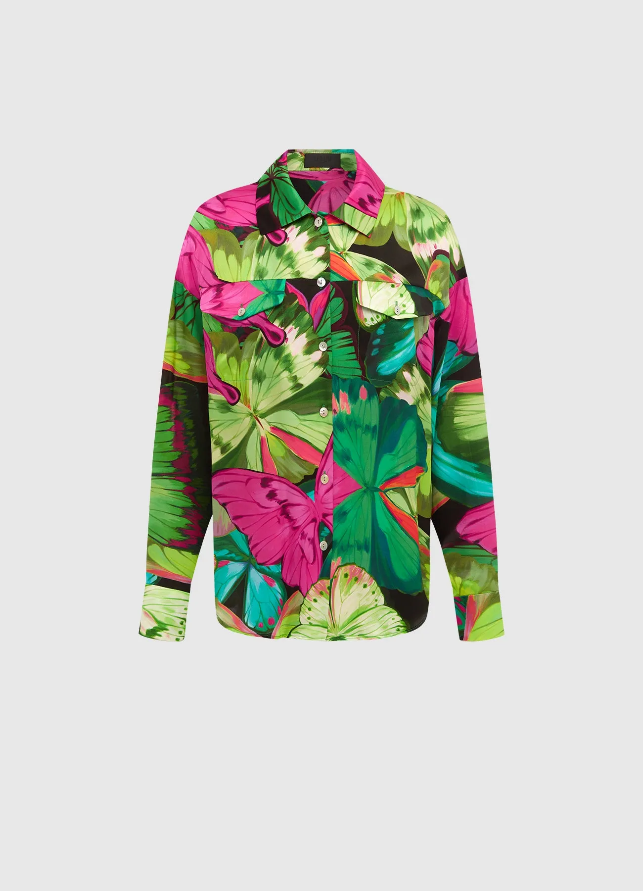 Mariella Blouse - Papillon Print in Green sold by LEO LIN