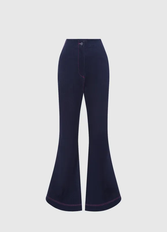 Maya Denim Flared Jeans - Indigo sold by LEO LIN