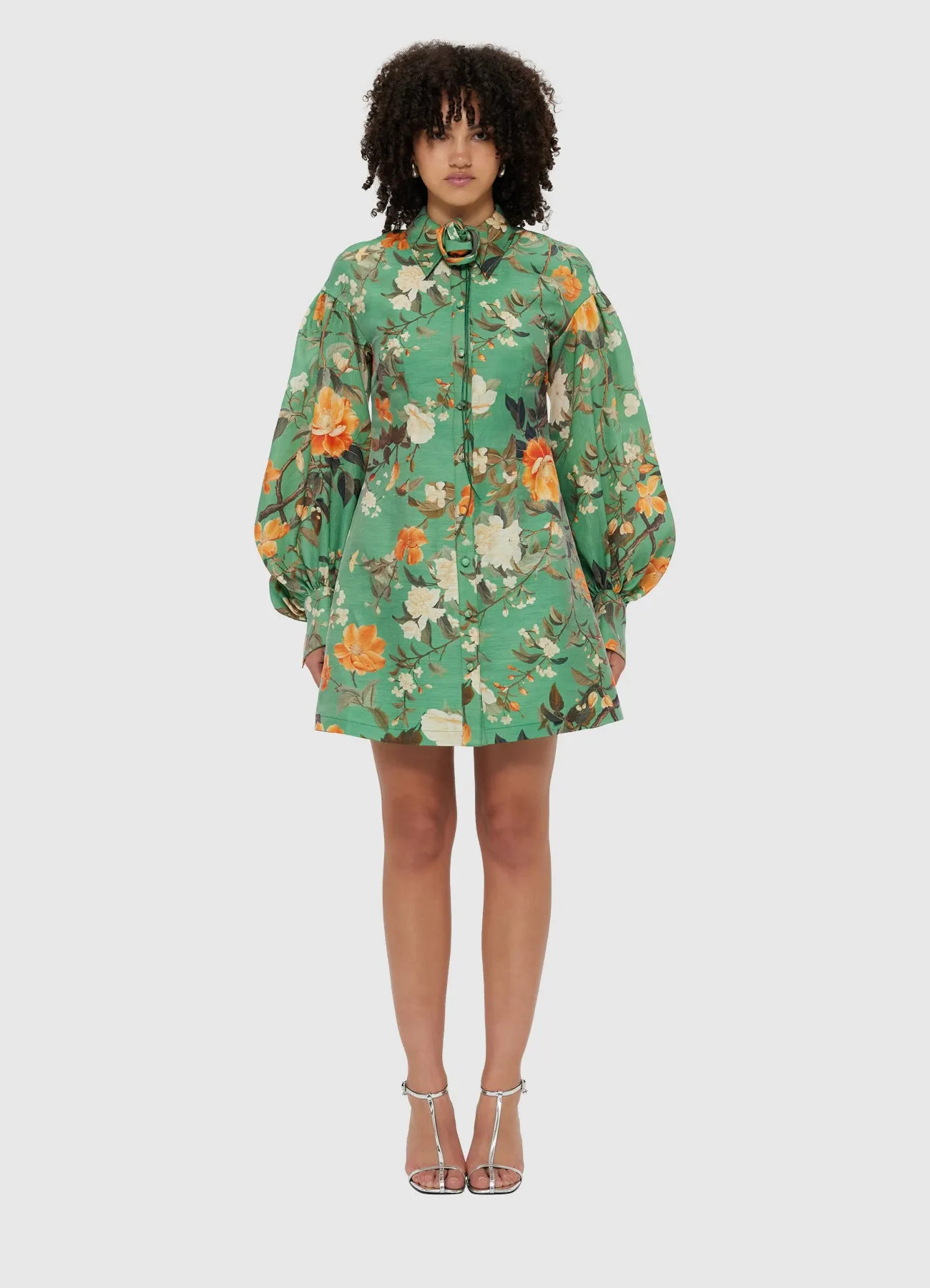 Juliana Shirt Mini Dress - Camelia Print sold by LEO LIN product image thumbnail 2
