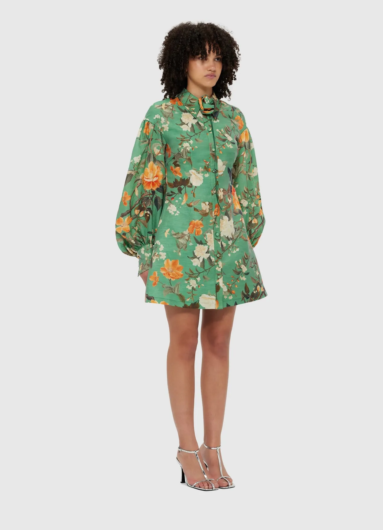Juliana Shirt Mini Dress - Camelia Print sold by LEO LIN product image thumbnail 3
