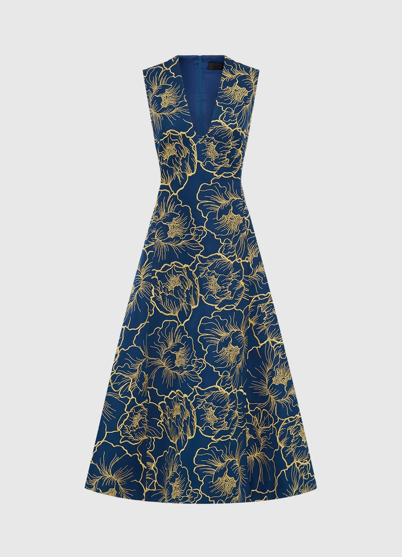 Nicola V Neck Midi Dress - Marine Blue sold by LEO LIN