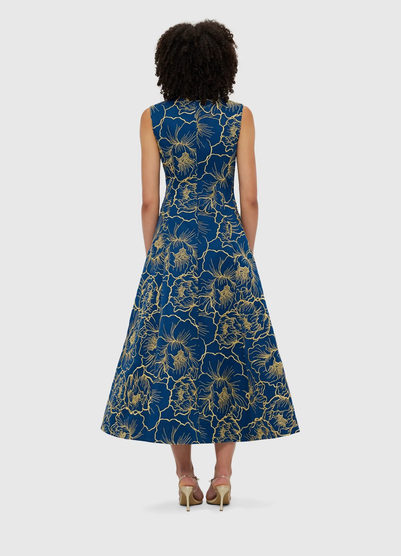 Nicola V Neck Midi Dress - Marine Blue sold by LEO LIN product image thumbnail 4