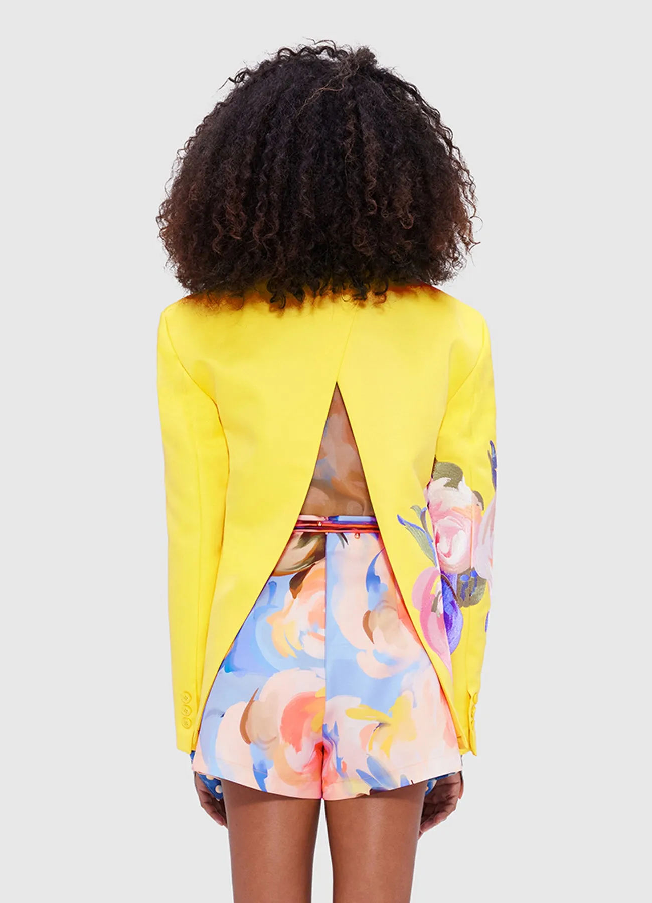 Jocelyn Embroidered Split Blazer - Bouquet Print sold by LEO LIN product image thumbnail 4
