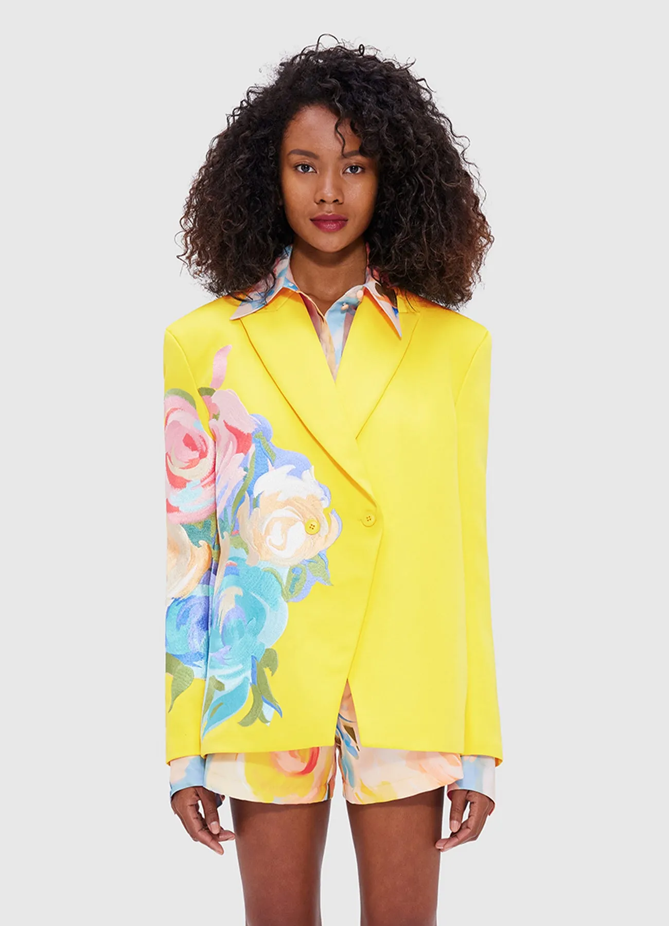 Jocelyn Embroidered Split Blazer - Bouquet Print sold by LEO LIN product image thumbnail 2