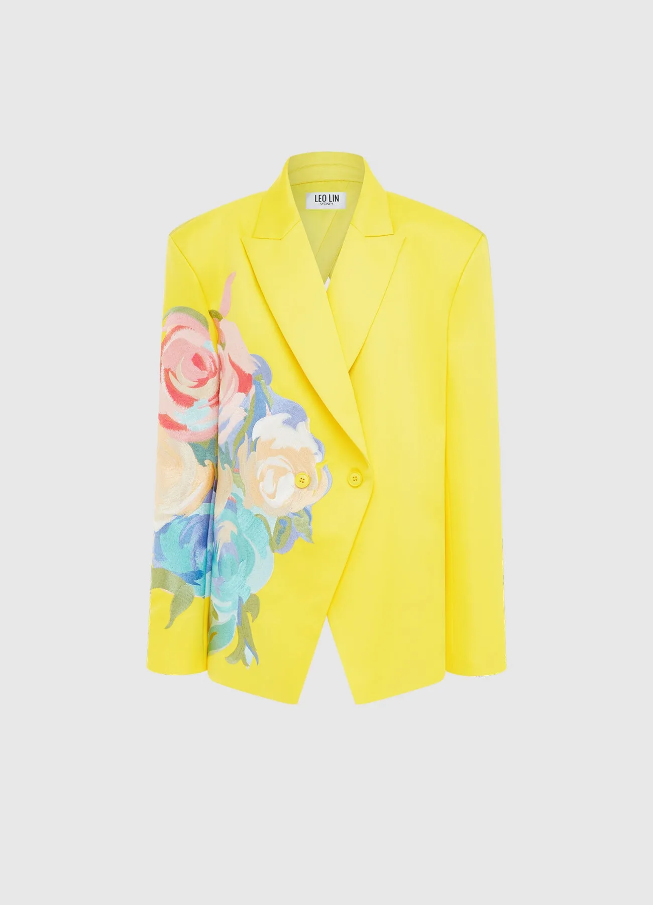 Jocelyn Embroidered Split Blazer - Bouquet Print sold by LEO LIN
