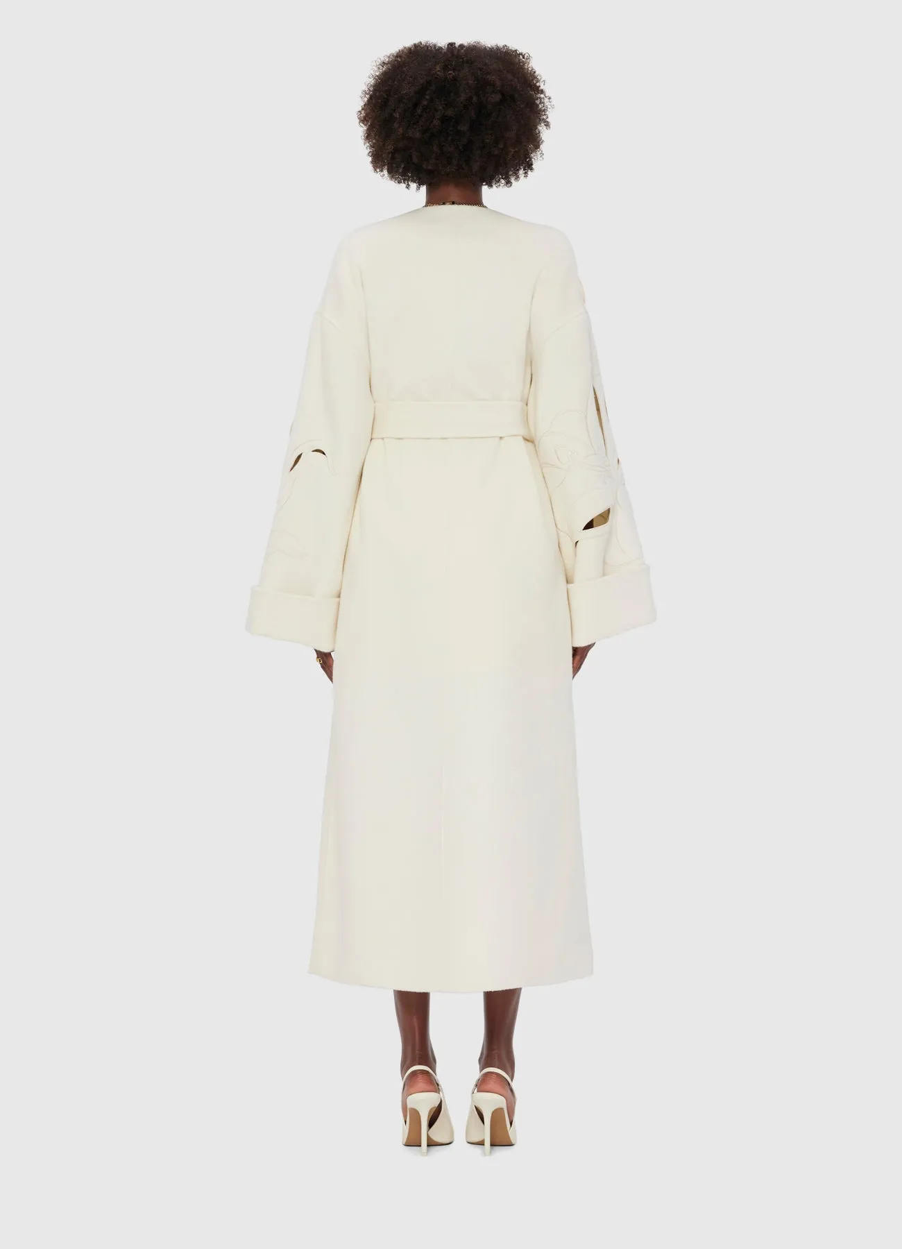 Celestine Appliqué Wool Coat - Snow sold by LEO LIN product image thumbnail 4