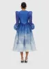 Jordana Structured Shoulder Midi Dress - Aerial Print sold by LEO LIN