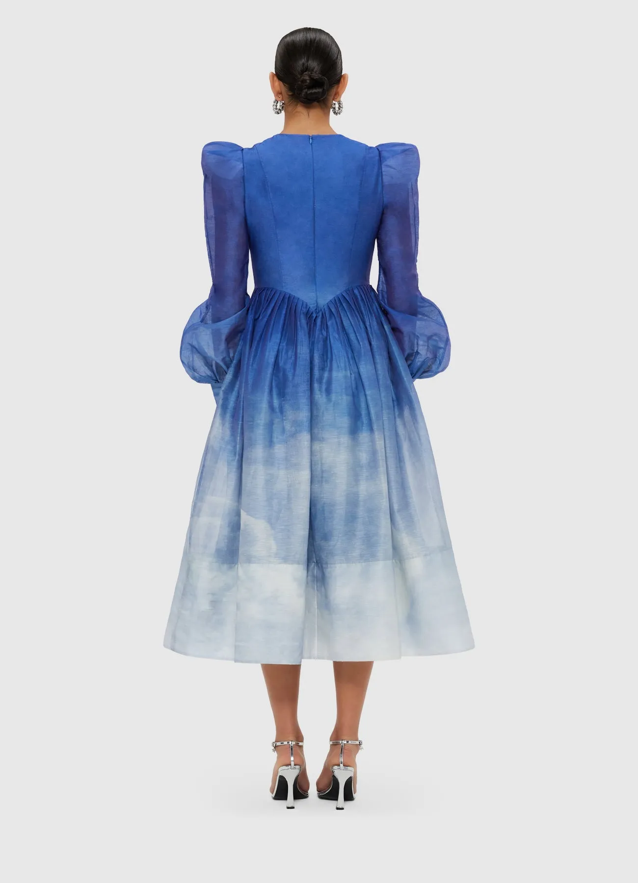 Jordana Structured Shoulder Midi Dress - Aerial Print sold by LEO LIN product image thumbnail 4