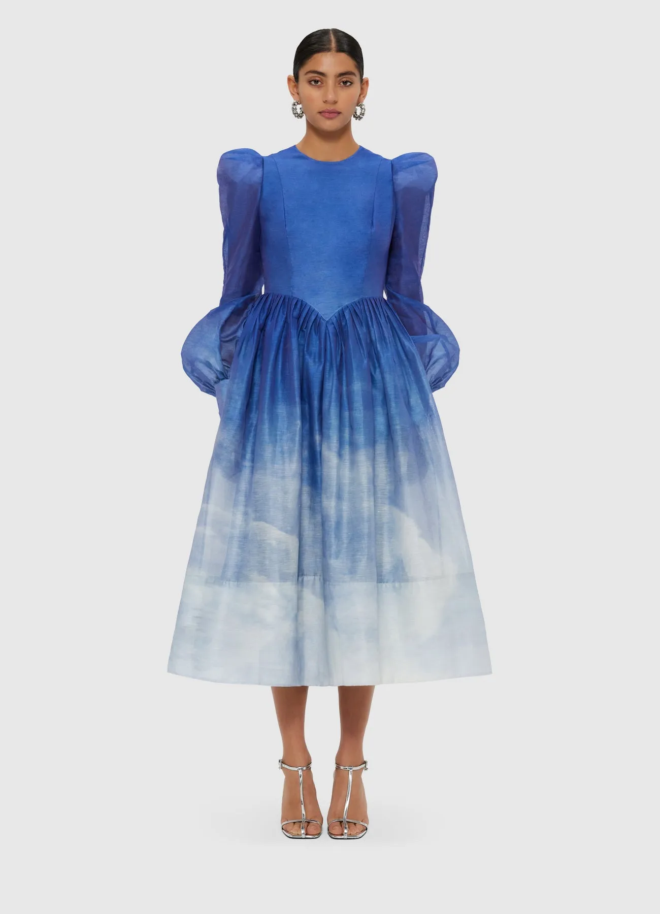 Jordana Structured Shoulder Midi Dress - Aerial Print sold by LEO LIN product image thumbnail 2