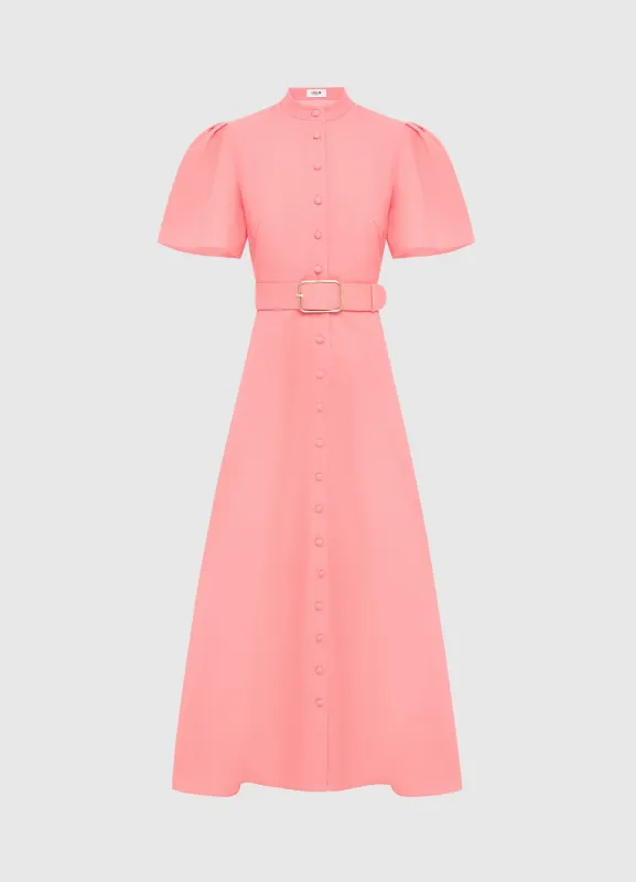 Bianca Short Sleeve Midi Dress - Strawberry Pink sold by LEO LIN