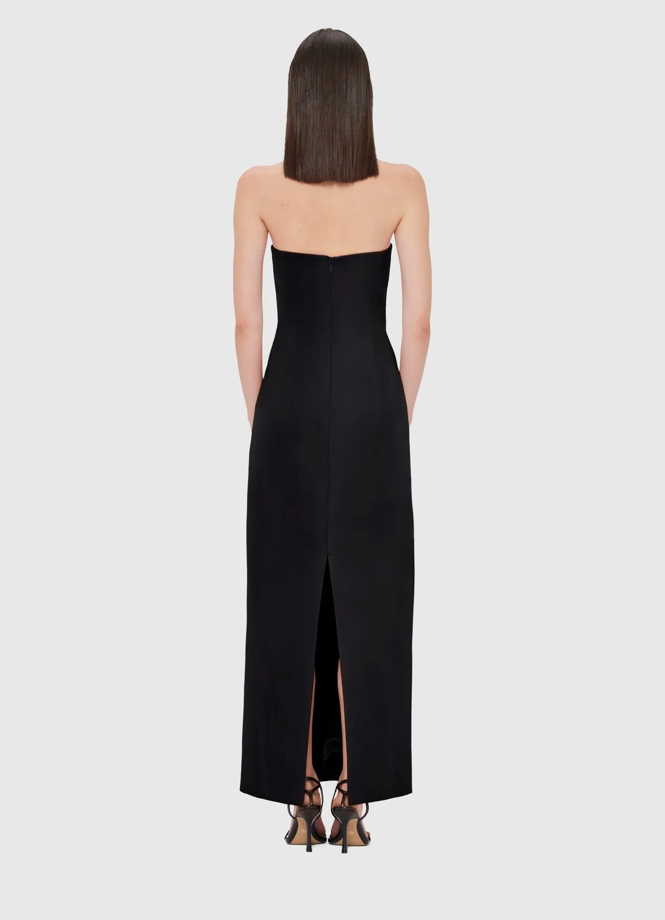 Rayna Embellished Wool Blend Bustier Maxi Dress - Ebony sold by LEO LIN product image thumbnail 4