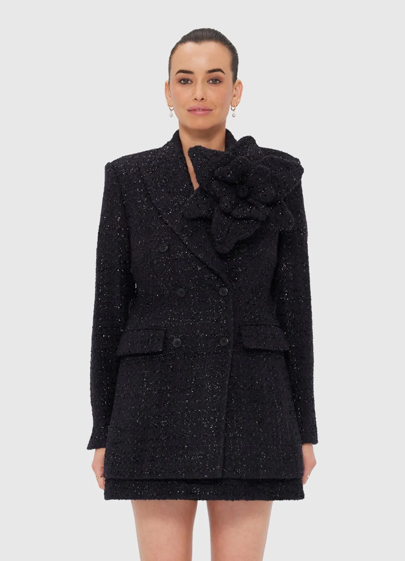 Jazlyn Tweed Blazer - Ebony sold by LEO LIN product image thumbnail 2