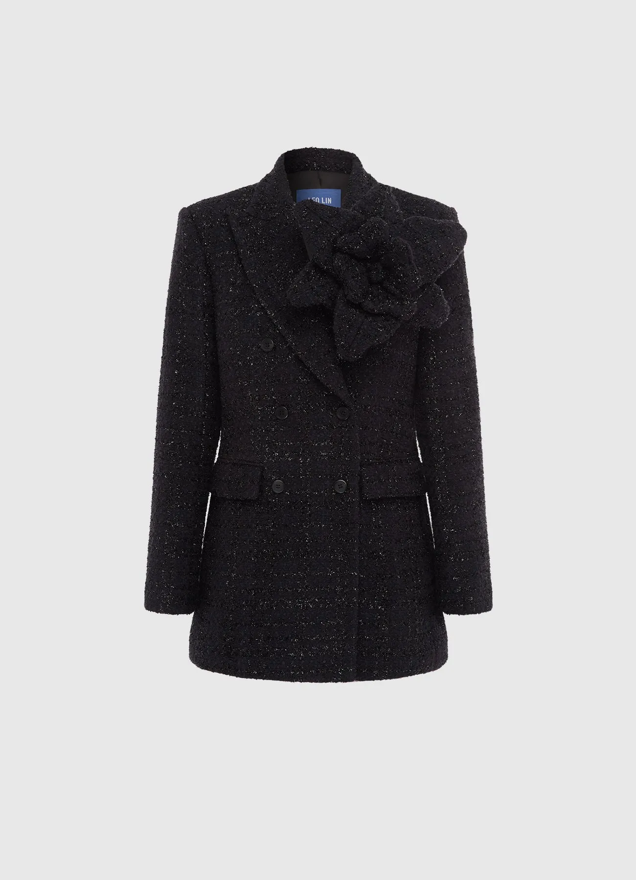 Jazlyn Tweed Blazer - Ebony sold by LEO LIN