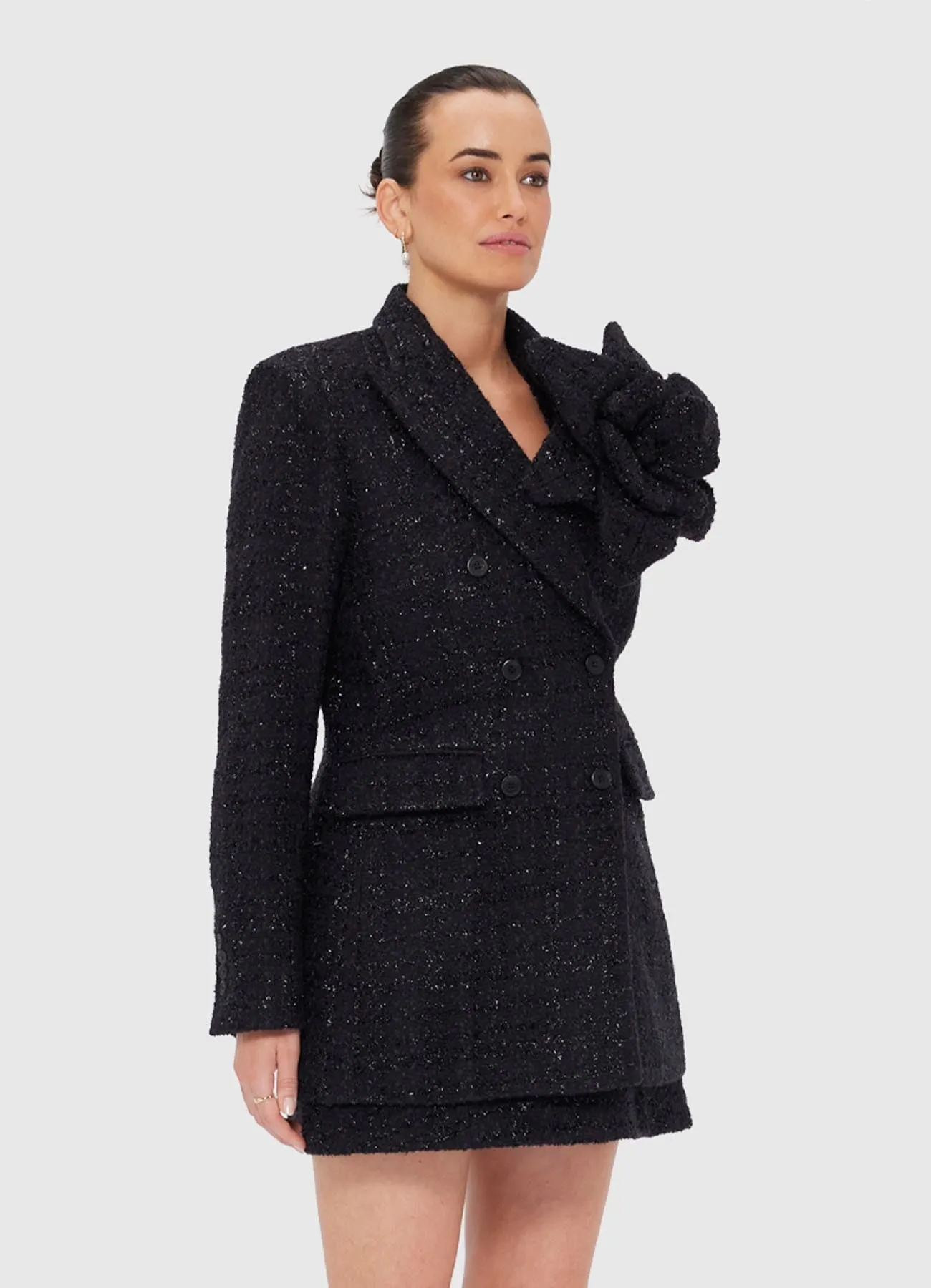 Jazlyn Tweed Blazer - Ebony sold by LEO LIN product image thumbnail 3
