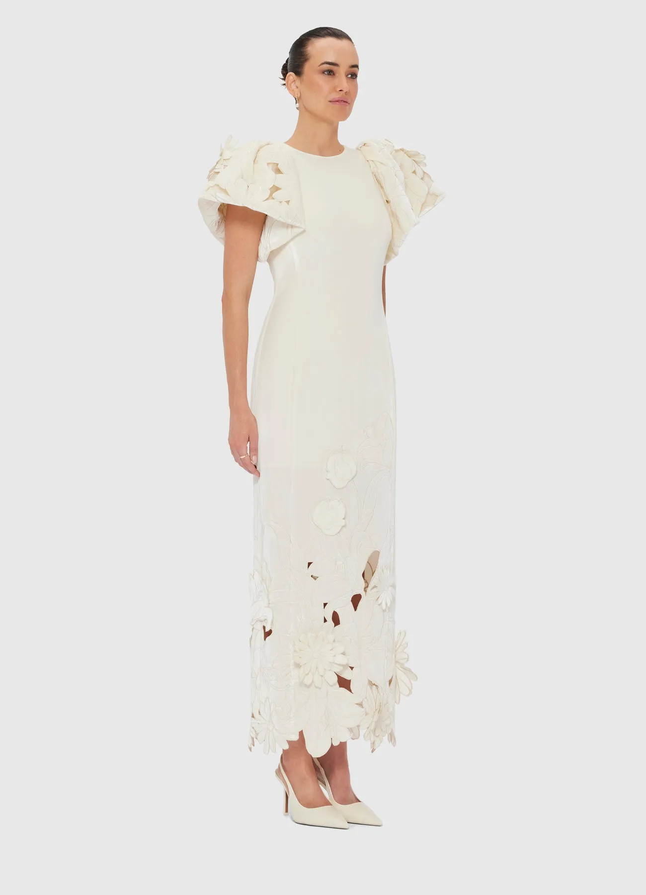 Lucinda Velvet Maxi Dress - Snow sold by LEO LIN product image thumbnail 3
