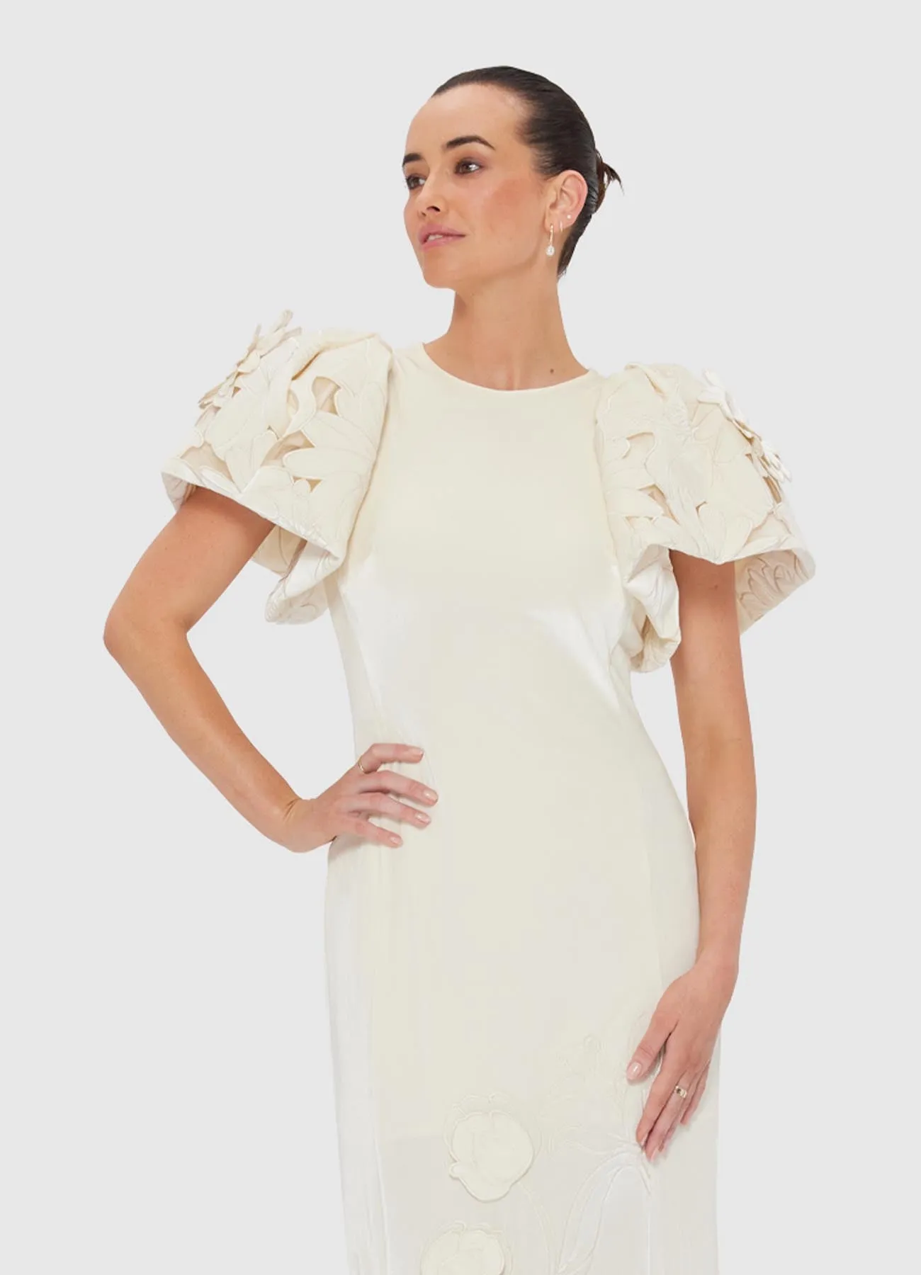 Lucinda Velvet Maxi Dress - Snow sold by LEO LIN product image thumbnail 5