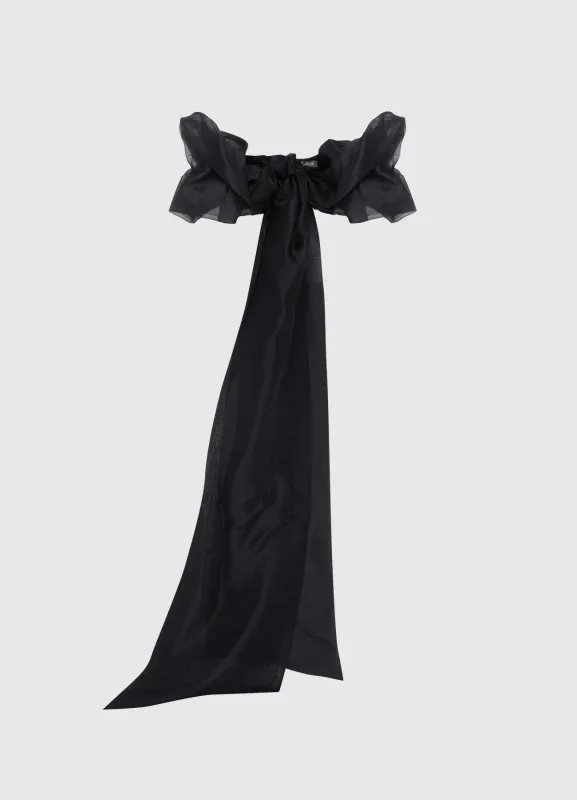 Leonora Organza Puff Sleeve Cape - Ebony sold by LEO LIN