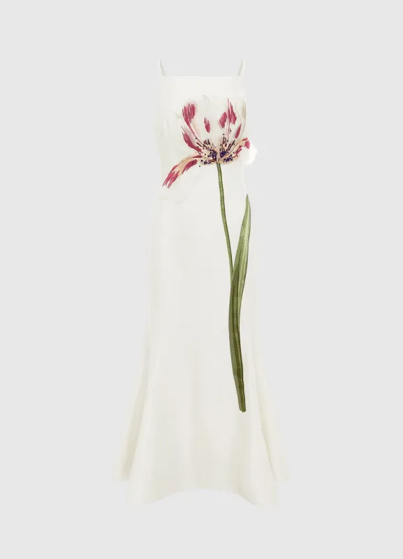 Regina Embellished Wool Blend Midi Dress - Snow sold by LEO LIN