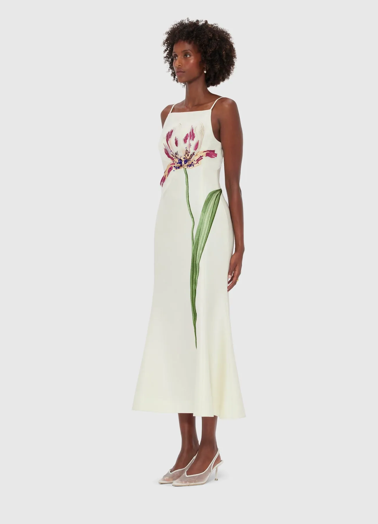 Regina Embellished Wool Blend Midi Dress - Snow sold by LEO LIN product image thumbnail 3