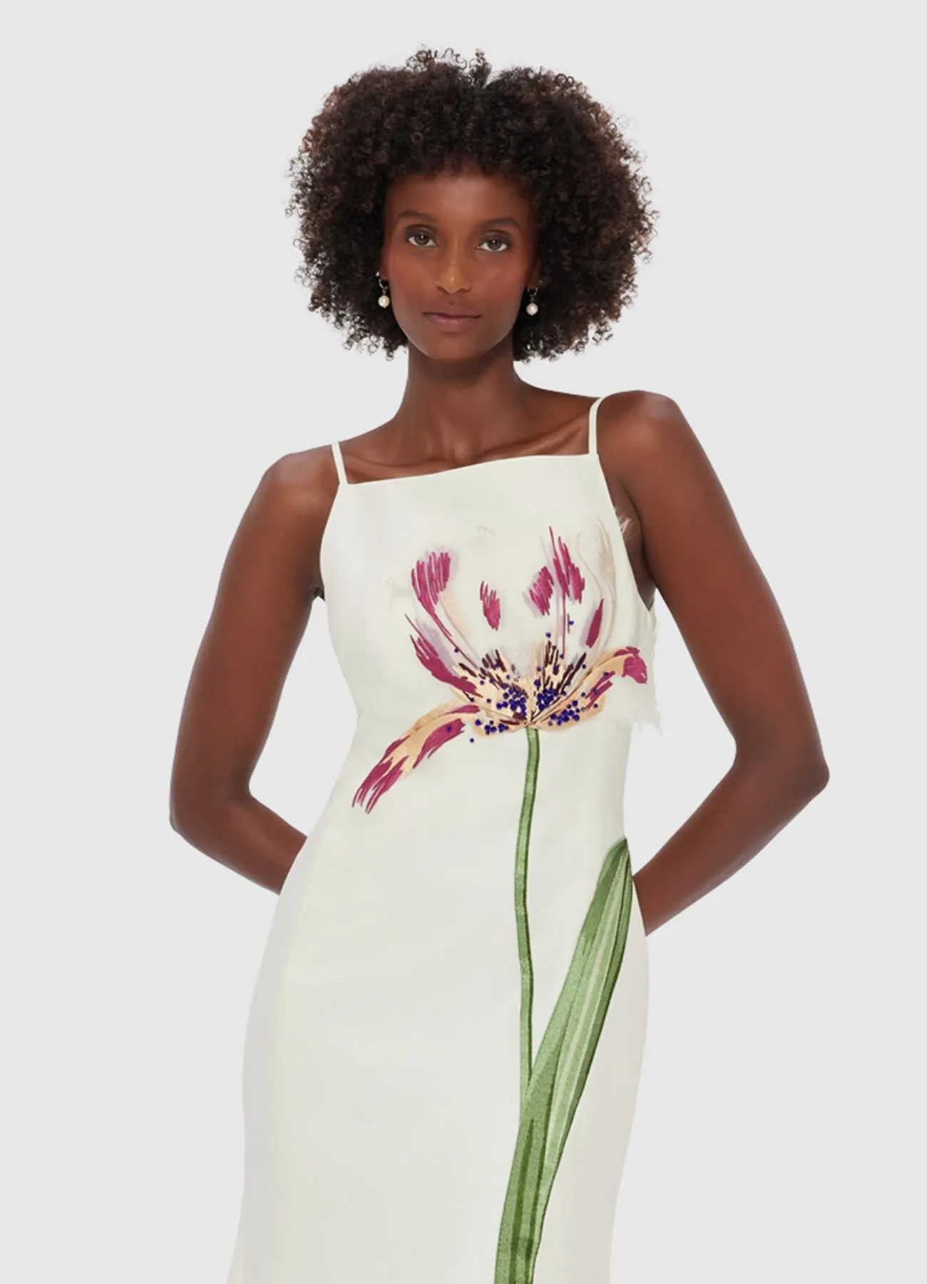 Regina Embellished Wool Blend Midi Dress - Snow sold by LEO LIN product image thumbnail 5