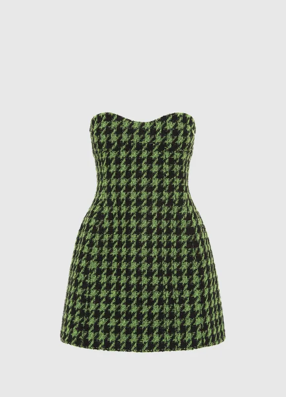 Rosario Tweed Mini Dress - Houndstooth sold by LEO LIN