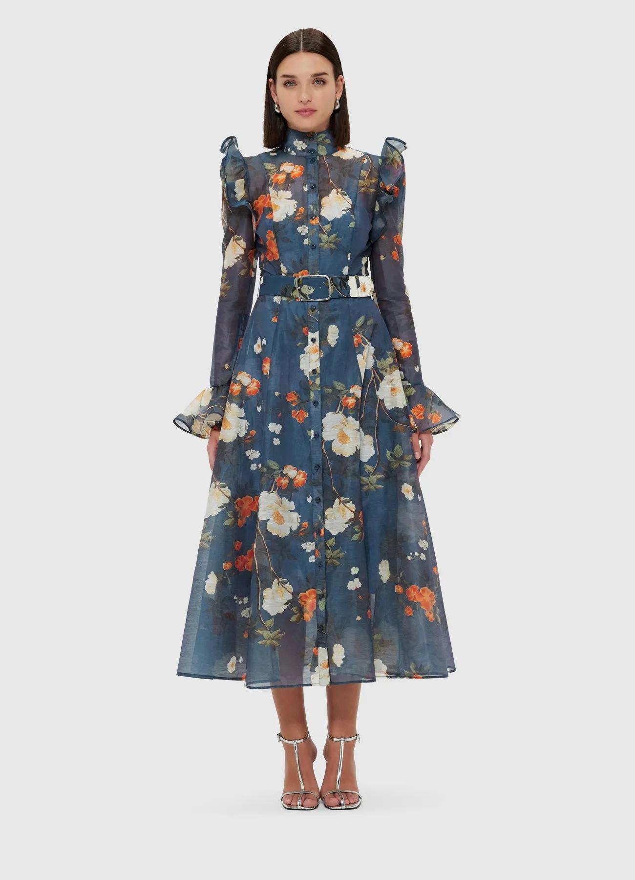 Katrina Butterfly Sleeve Midi Dress - Pear Blossom Print sold by LEO LIN product image thumbnail 2