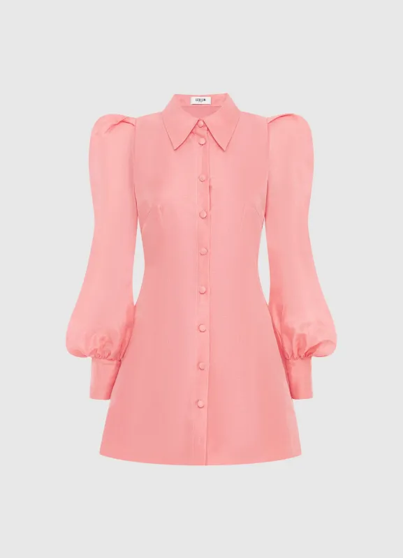 Lana Structured Shoulder Mini Dress - Strawberry Pink sold by LEO LIN