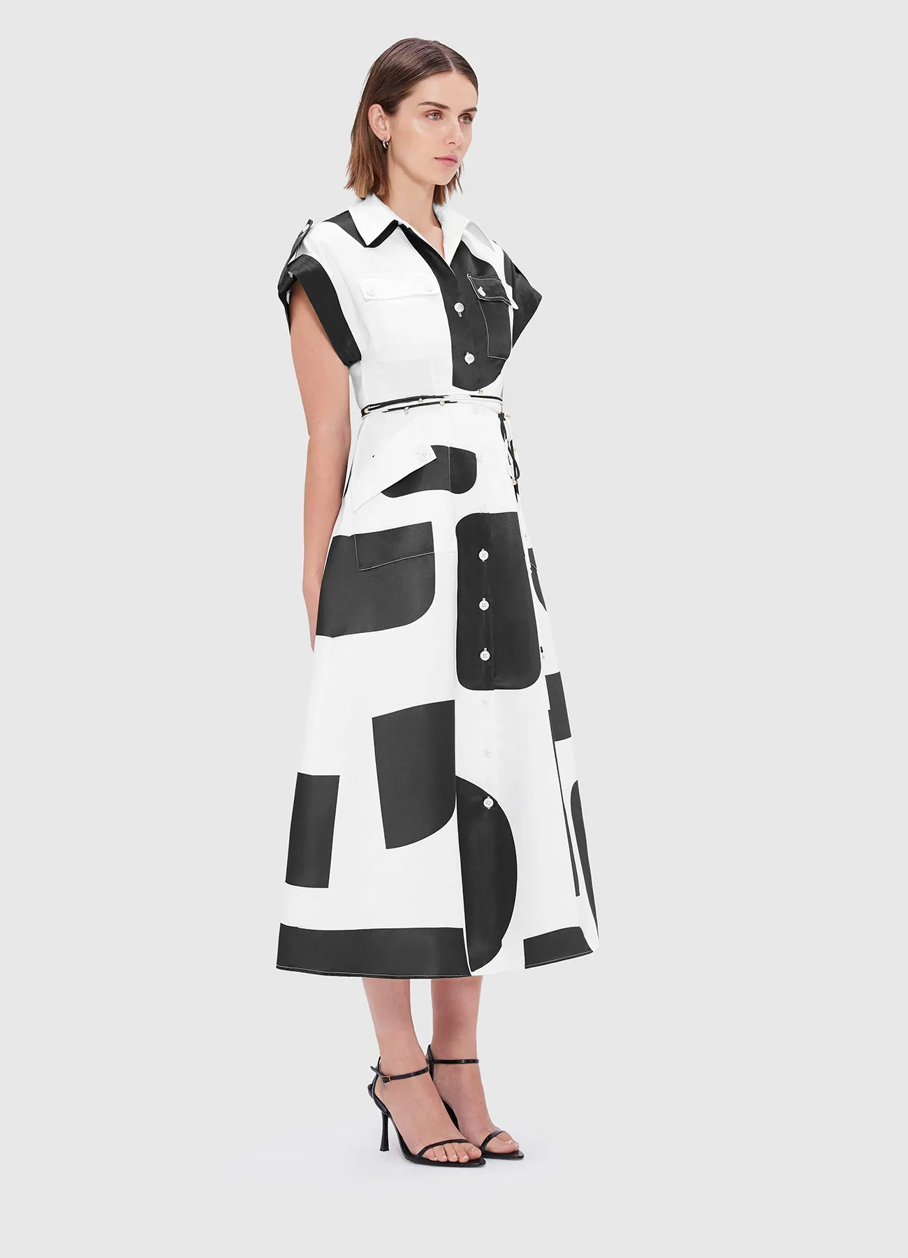 Audrey Pocket Shirt Midi Dress - Geo Print sold by LEO LIN product image thumbnail 3