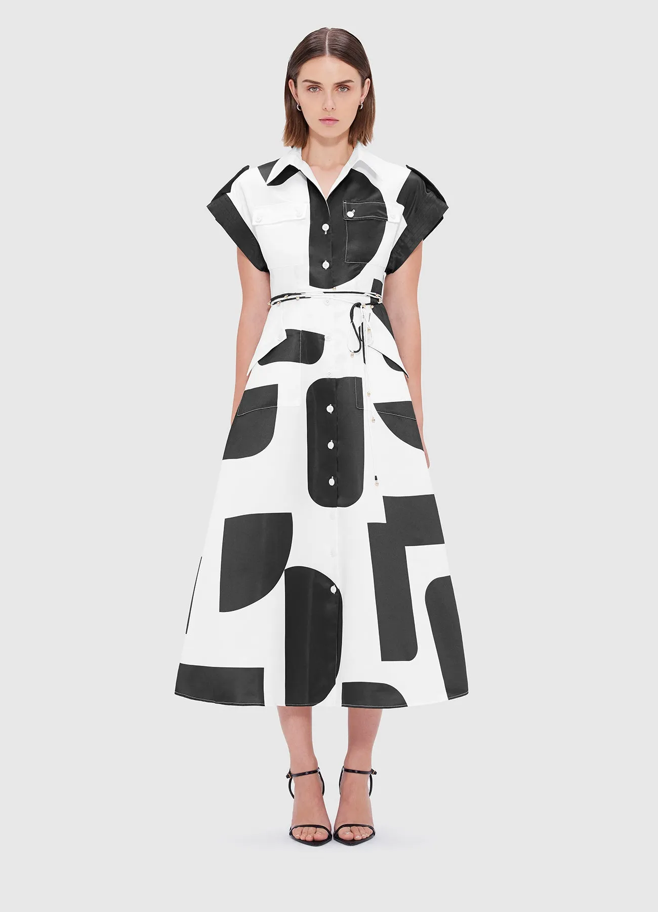 Audrey Pocket Shirt Midi Dress - Geo Print sold by LEO LIN product image thumbnail 2