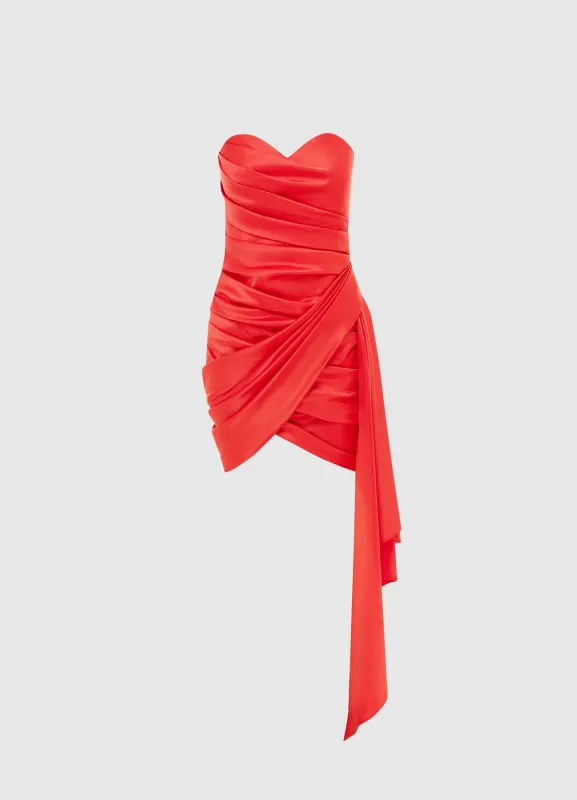 Marielle Mini Dress - Red sold by LEO LIN