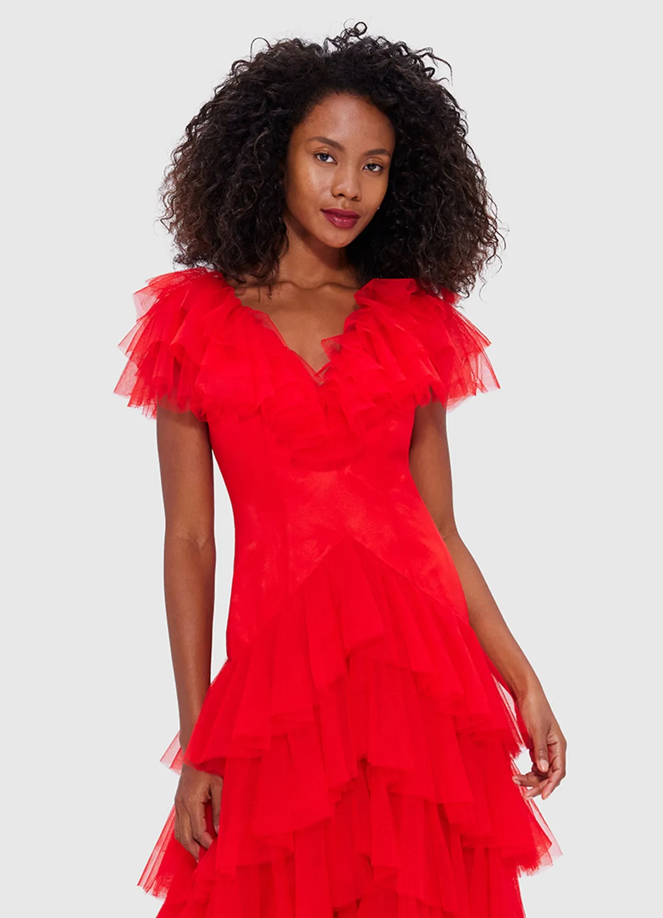 Rosa Ruffled Maxi Dress - Red sold by LEO LIN product image thumbnail 5