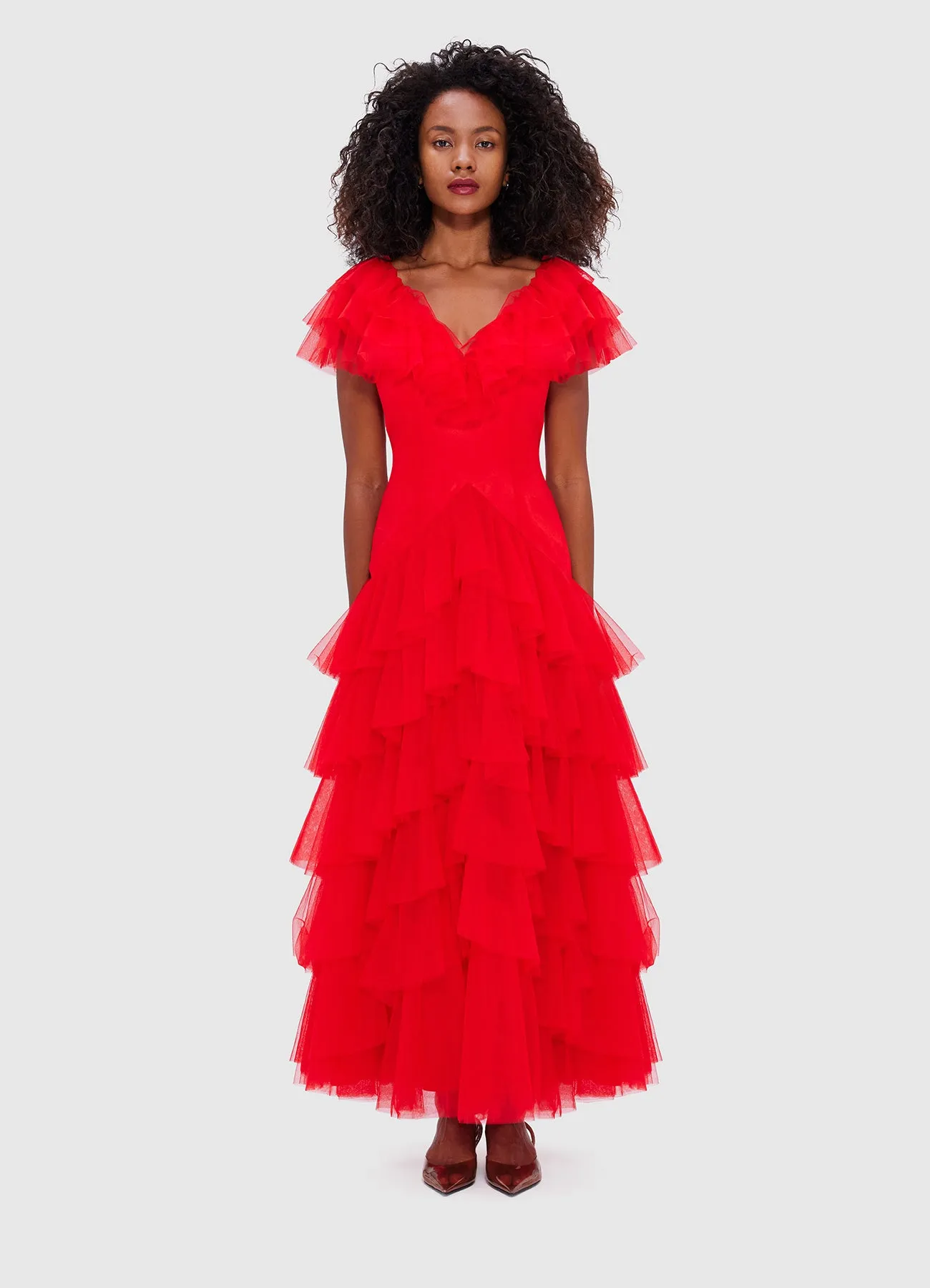 Rosa Ruffled Maxi Dress - Red sold by LEO LIN product image thumbnail 2
