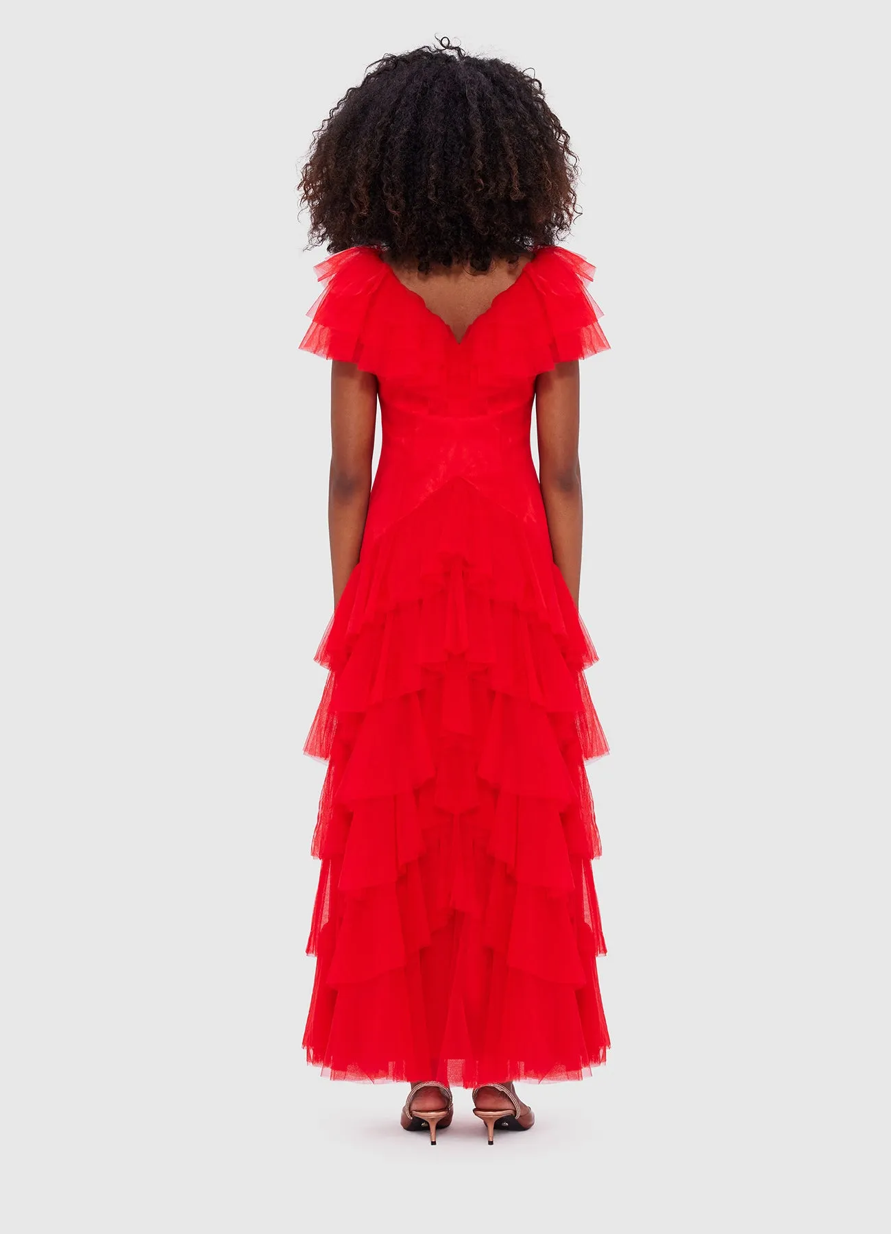 Rosa Ruffled Maxi Dress - Red sold by LEO LIN product image thumbnail 4
