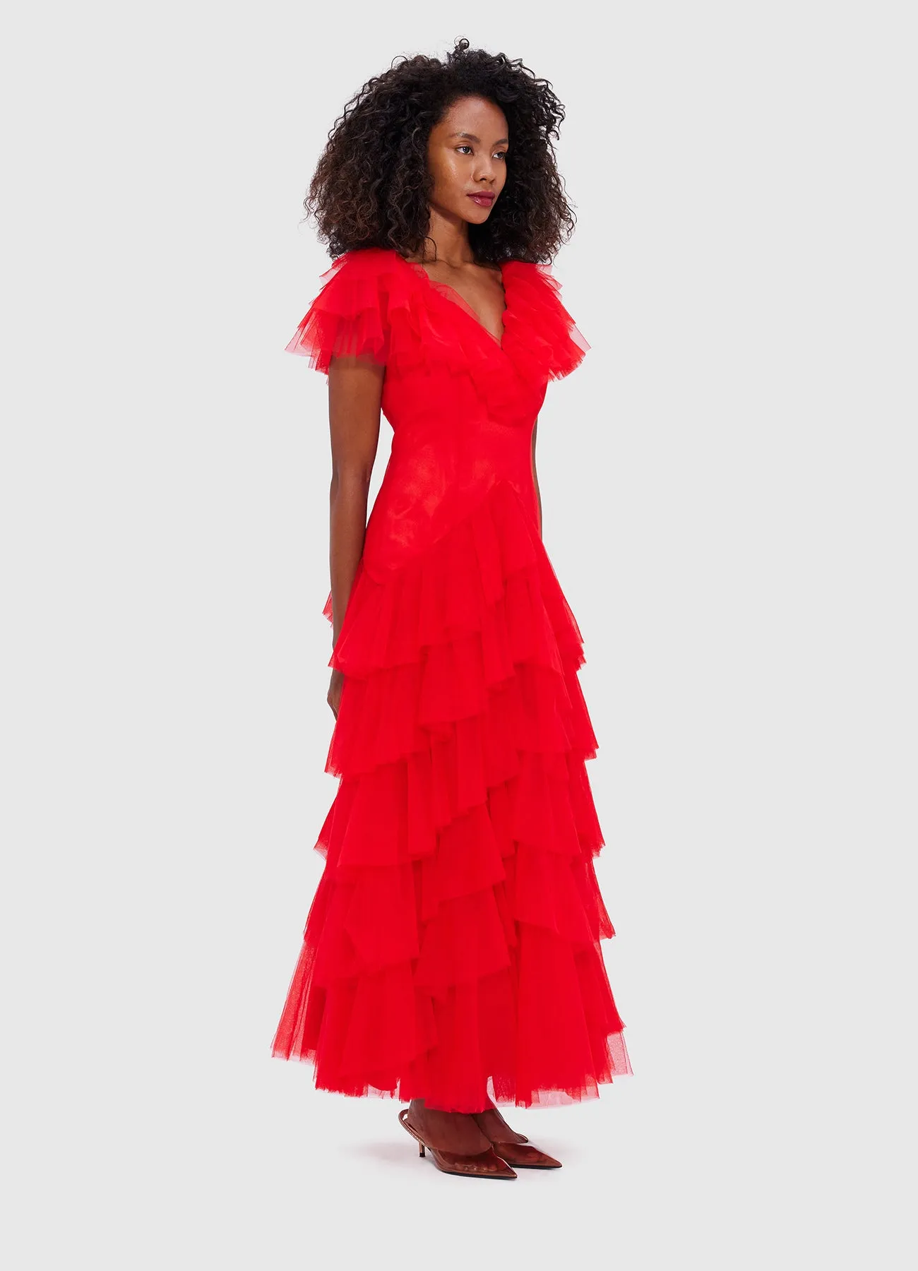 Rosa Ruffled Maxi Dress - Red sold by LEO LIN product image thumbnail 3
