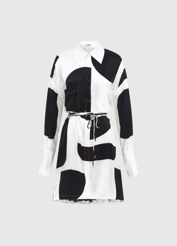 Elysia Shirt Mini Dress - Geo Print sold by LEO LIN