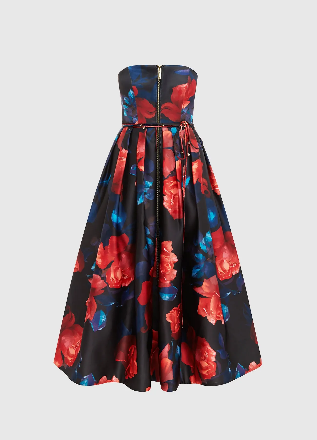 Norine Bustier Midi Dress - Rose Print sold by LEO LIN